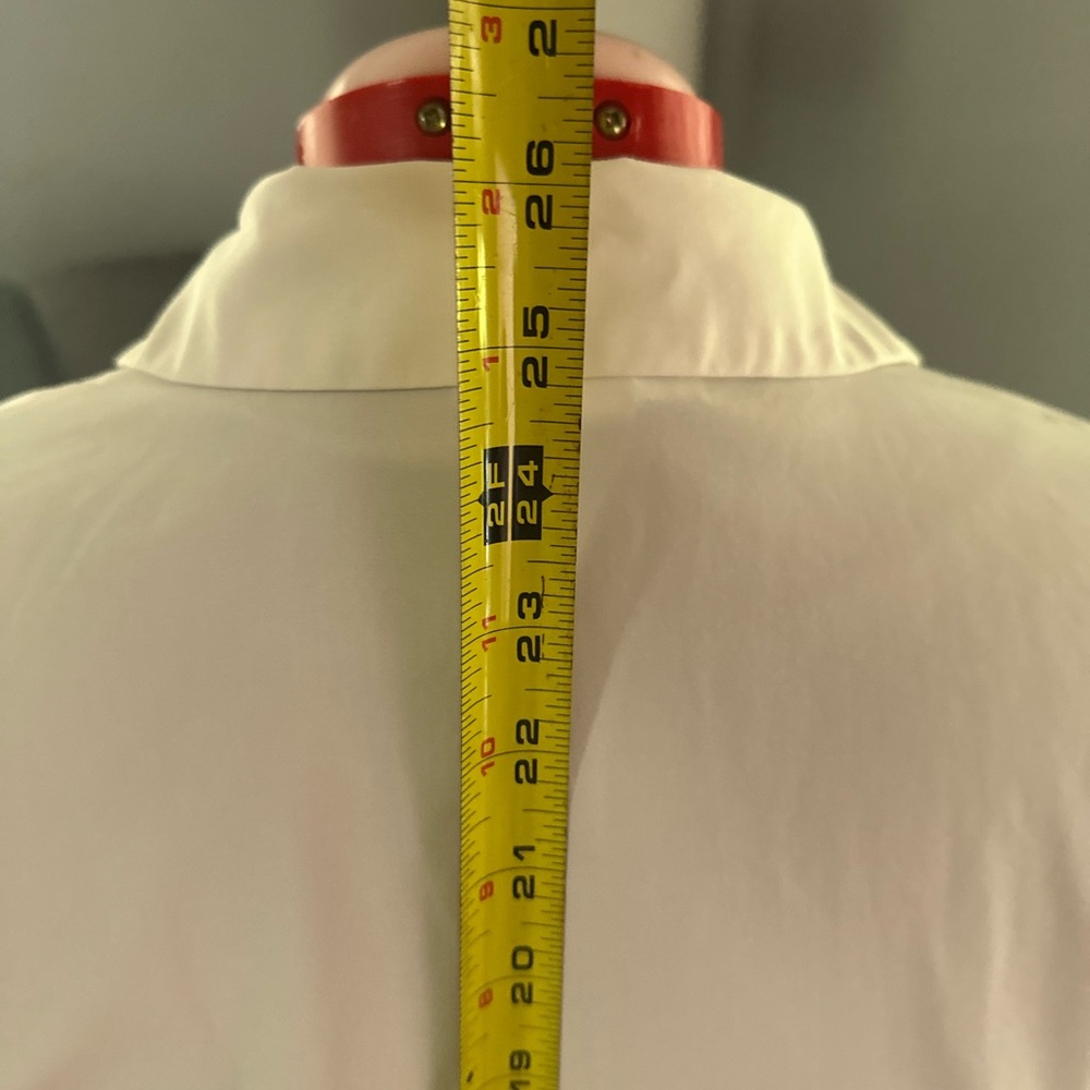 Calvin Klein White Ruched Button Down Shirt - Picture 4 of 9